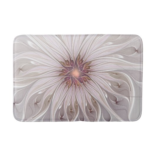 Blumenfantasie, abstrakte moderne Pastellblume Badematte (Vorderseite)