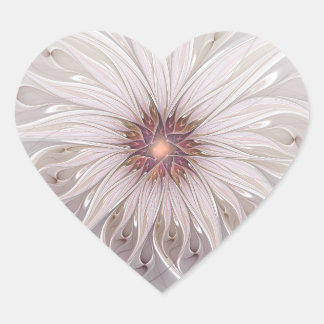 Blumenfantasie, abstrakte moderne Pastellblume Herz-Aufkleber