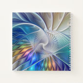 Blumenfantasie, Abstrakter Fraktal Art Blume Name Notizblock (Rückseite)