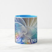 Blumenfantasie, Abstraktes Fraktal Blume Beste Mam Tasse (Zentrum)
