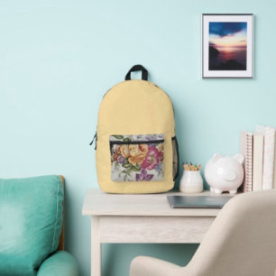 Blumenfantasie bedruckter rucksack