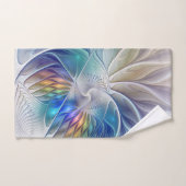 Blumenfantasie, buntes Abstraktes Fraktal Blume Badhandtuch Set (Handtuch)