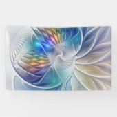 Blumenfantasie, buntes Abstraktes Fraktal Blume Banner (Horizontal)