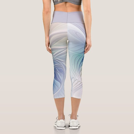 Blumenfantasie, buntes Abstraktes Fraktal Blume Capri Leggings (Rückseite)