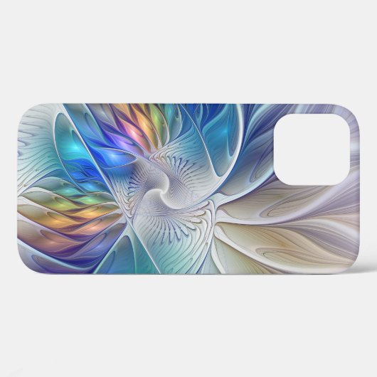 Blumenfantasie, buntes Abstraktes Fraktal Blume Case-Mate iPhone Hülle (Rückseite (Horizontal))