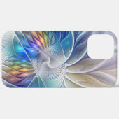 Blumenfantasie, buntes Abstraktes Fraktal Blume Case-Mate iPhone Hülle (Hinten (horizontal))