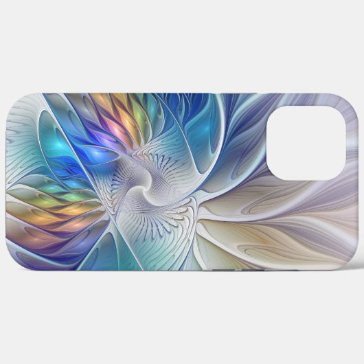 Blumenfantasie, buntes Abstraktes Fraktal Blume Case-Mate iPhone Hülle (Rückseite (Horizontal))