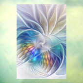 Blumenfantasie, buntes Abstraktes Fraktal Blume Fensteraufkleber (Blatt 3)