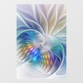 Blumenfantasie, buntes Abstraktes Fraktal Blume Fensteraufkleber (Blatt)