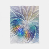 Blumenfantasie, buntes Abstraktes Fraktal Blume Fleecedecke (Vorderseite)