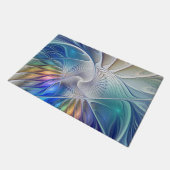 Blumenfantasie, buntes Abstraktes Fraktal Blume Fußmatte (Schrägansicht)