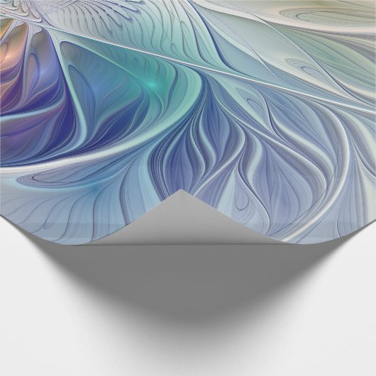 Blumenfantasie, buntes Abstraktes Fraktal Blume Geschenkpapier (Ecke)