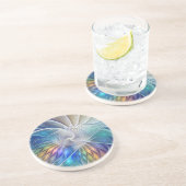 Blumenfantasie, buntes Abstraktes Fraktal Blume Getränkeuntersetzer (Seite)