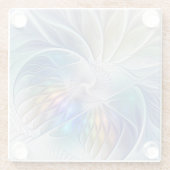 Blumenfantasie, buntes Abstraktes Fraktal Blume Glasuntersetzer (Rückseite)