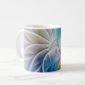 Blumenfantasie, buntes Abstraktes Fraktal Blume Kaffeetasse (Vorderseite Links)