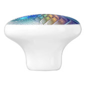 Blumenfantasie, buntes Abstraktes Fraktal Blume Keramikknauf (Seitenansicht)