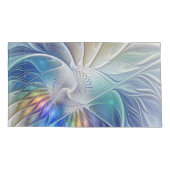 Blumenfantasie, buntes Abstraktes Fraktal Blume Kissenbezug (Rückseite)