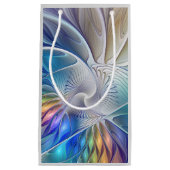 Blumenfantasie, buntes Abstraktes Fraktal Blume Kleine Geschenktüte (Vorderseite)