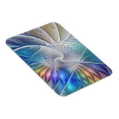 Blumenfantasie, buntes Abstraktes Fraktal Blume Magnet (Rechte Seite)