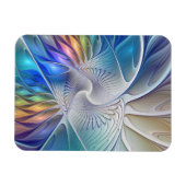 Blumenfantasie, buntes Abstraktes Fraktal Blume Magnet (Horizontal)