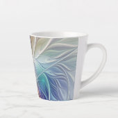 Blumenfantasie, buntes Abstraktes Fraktal Blume Milchtasse (Rechts)