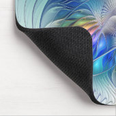 Blumenfantasie, buntes Abstraktes Fraktal Blume Mousepad (Ecke)