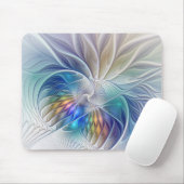 Blumenfantasie, buntes Abstraktes Fraktal Blume Mousepad (Mit Mouse)