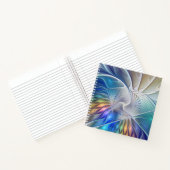 Blumenfantasie, buntes Abstraktes Fraktal Blume Notizblock (Innenseite)