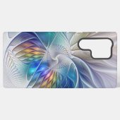 Blumenfantasie, buntes Abstraktes Fraktal Blume Samsung Galaxy Hülle (Rückseite (Horizontal))