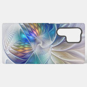 Blumenfantasie, buntes Abstraktes Fraktal Blume Samsung Galaxy Hülle (Rückseite (Horizontal))