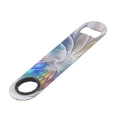 Blumenfantasie, buntes Abstraktes Fraktal Blume Speed Flaschenöffner (Rückseite Schrägansicht)