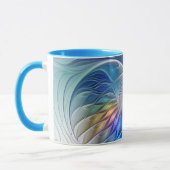 Blumenfantasie, buntes Abstraktes Fraktal Blume Tasse (Links)