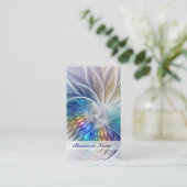 Blumenfantasie, buntes Abstraktes Fraktal Blume Visitenkarte (Stehend Vorderseite)