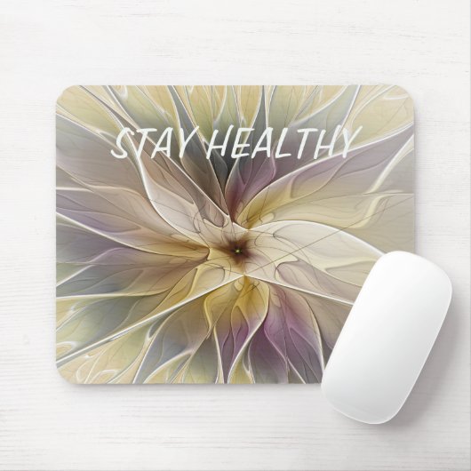 Blumenfantasie Eggpflanze Abstraktes Fraktal Eigen Mousepad (Mit Mouse)
