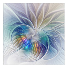 Blumenfantasie, farbenfrohe abstrakte Fraktalblume