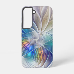 Blumenfantasie, farbenfrohe abstrakte Fraktalblume Samsung Galaxy Hülle
