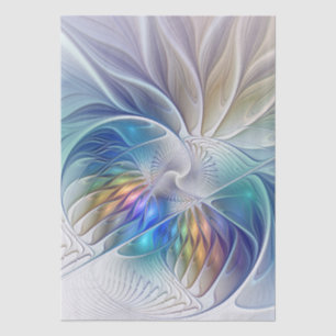 Blumenfantasie, farbenfrohe abstrakte Fraktalblume Seidenpapier