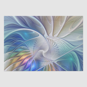 Blumenfantasie, farbenfrohe abstrakte Fraktalblume Seidenpapier