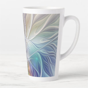 Blumenfantasie, farbenfrohe abstrakte fraktale Blu Milchtasse