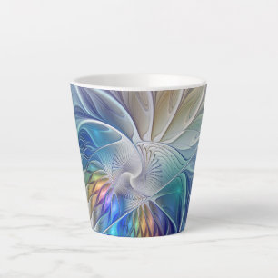Blumenfantasie, farbenfrohe abstrakte fraktale Blu Milchtasse