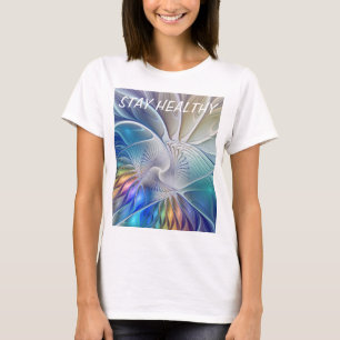 Blumenfantasie, farbiges Abstraktes Fraktal Blume T-Shirt