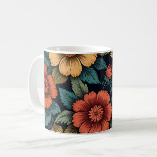Blumenfantasie: Kühne und farbenfrohe Designs Kaffeetasse