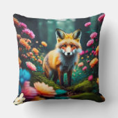 "Blumenfantasie mit Fuchs" Kissen (Rückseite)
