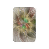 Blumenfantasie mit Gold Modernes Abstraktes Frakta Badematte (Vorderseite Vertikal)