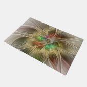 Blumenfantasie mit Gold Modernes Abstraktes Frakta Fußmatte (Schrägansicht)