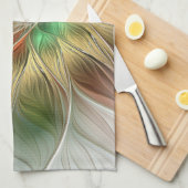 Blumenfantasie mit Gold Modernes Abstraktes Frakta Geschirrtuch (Viertel Falte)