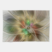 Blumenfantasie mit Gold Modernes Abstraktes Frakta Geschirrtuch (Horizontal)