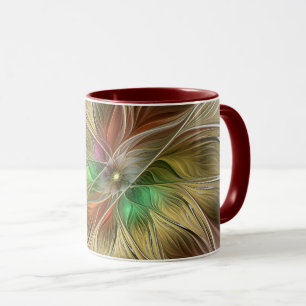 Blumenfantasie mit Gold Modernes Abstraktes Frakta Tasse
