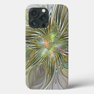 Blumenfantasie Modernes Fraktal Blume mit Gold Case-Mate iPhone Hülle