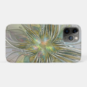 Blumenfantasie Modernes Fraktal Blume mit Gold Case-Mate iPhone Hülle (Rückseite (Horizontal))